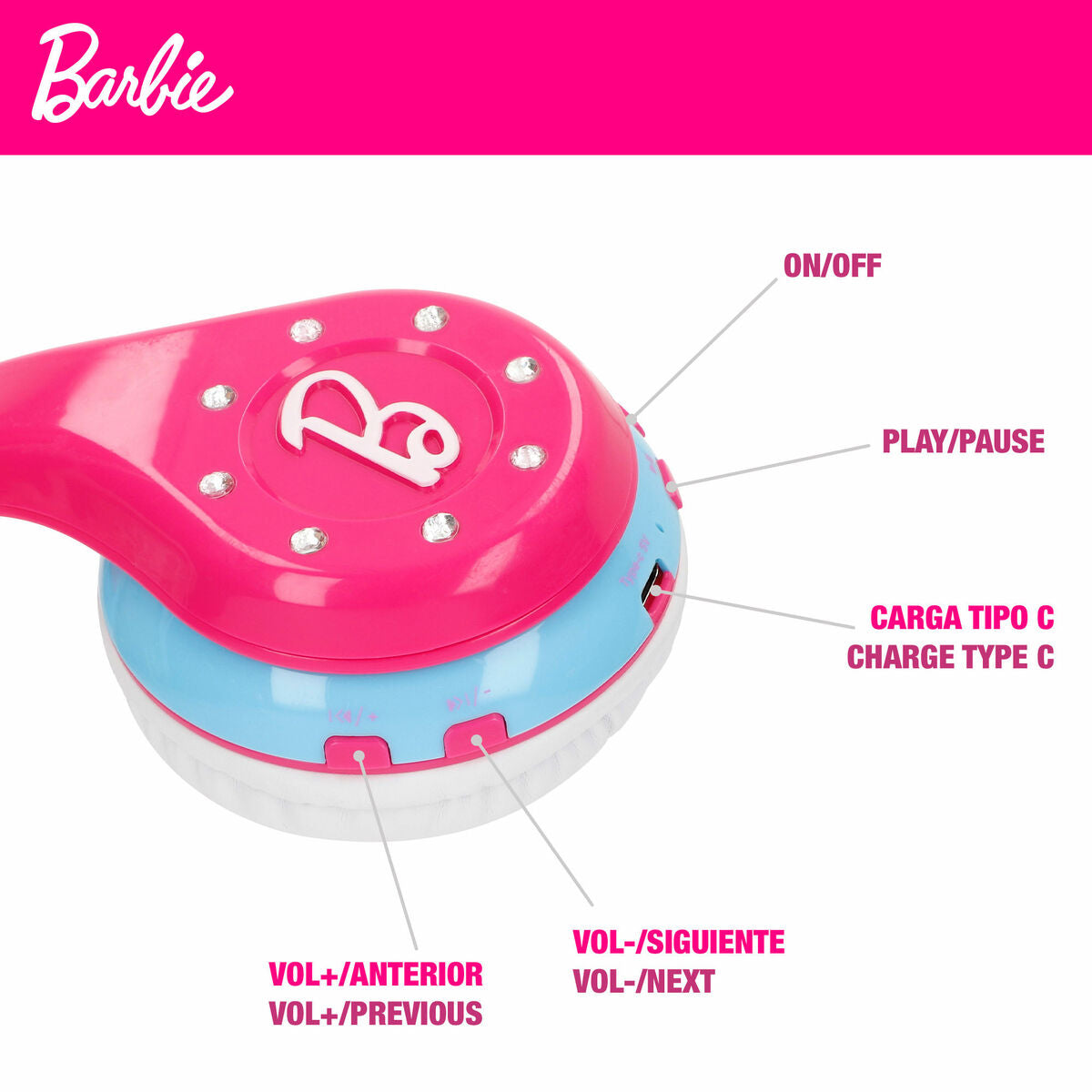 Bluetooth Headphones Barbie-3