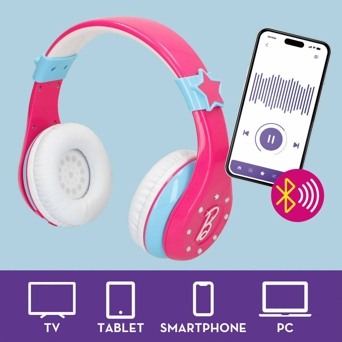 Bluetooth Headphones Barbie-4