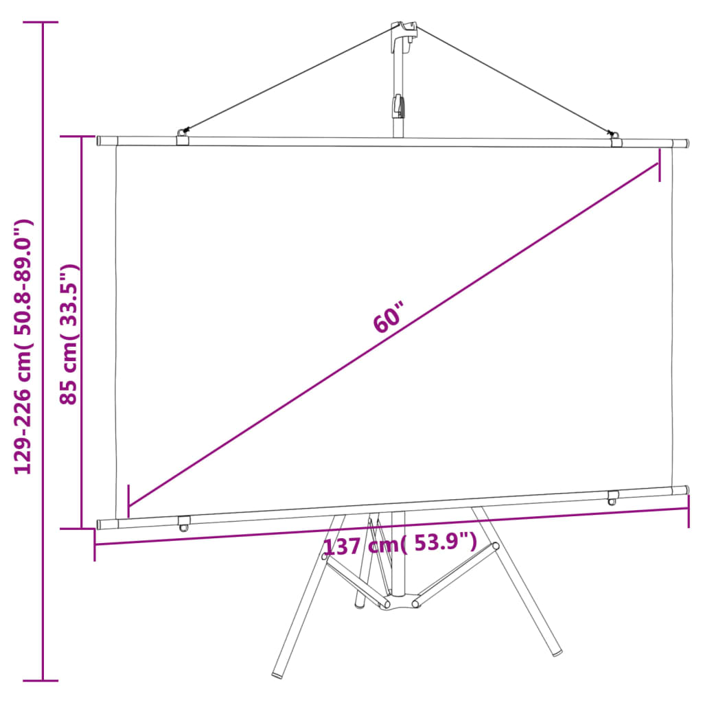 vidaXL projection screen Home Theater Screen Pull-down Projector Screen 4:3