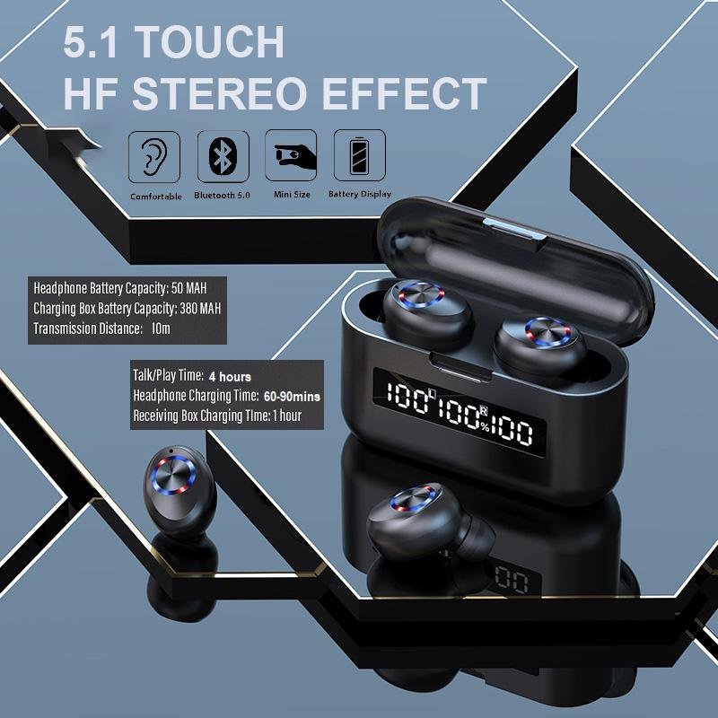 NNEDSZ Wireless Bluetooth 5.1 Earphones Headphones Earbuds Headset-1
